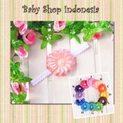 large H093 Bandana Ribbon Flower Pearl 25 salem